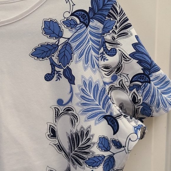 Talbots Blue and White Tee - Picture 4 of 5